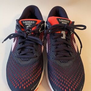 Brooks Launch 5 Navy and Orange Sneakers